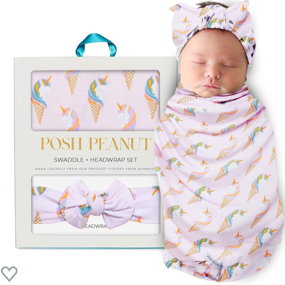 NEW Posh Peanut Unicorn Ice Cream | Swaddle Set
